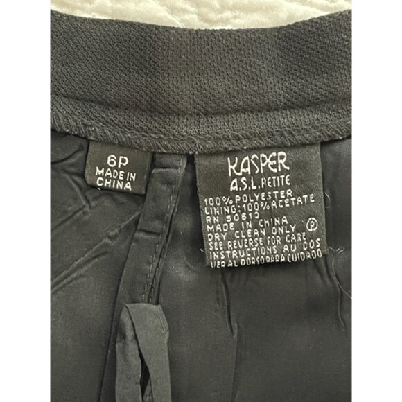Kasper Black Pant Suit, size 6P - Picture 7 of 8